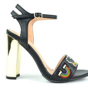 OVER THE RAINBOW BLACK HEELED SANDAL